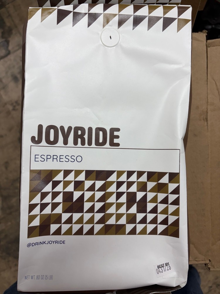 JoyRide Espresso Whole Bean Coffee 5lbs BB 4/31/2026 Bold Dark Roast java