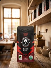 Death Wish Coffee, Organic and Fair Trade Dark Roast Ground Coffee, 16 oz