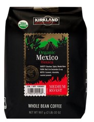Kirkland Signature Organic Mexico Medium Roast Whole Bean Coffee, 32 Ounce