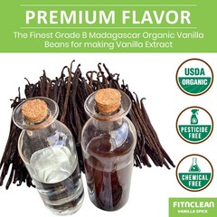 55 Organic Madagascar Vanilla Extract Exclusive Grade B Beans| 4″ – 55 Count