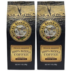 2 Pack – Royal Kona, 100% Hawaiian Kona Coffee, Medium Roast, Whole Bean, 7 Oz