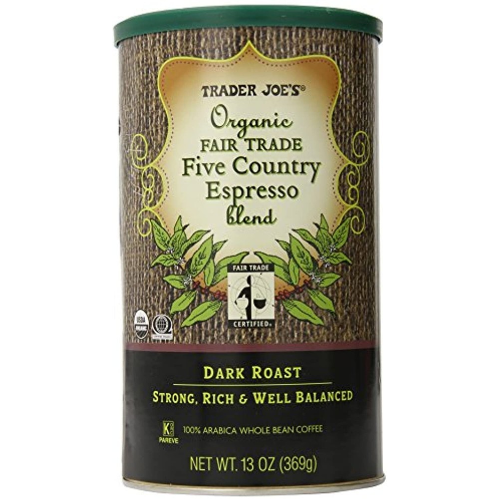 Trader Joe’s Organic Fair Trade Five Country Espresso Blend Coffee 13 oz