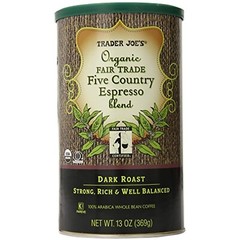 Trader Joe’s Organic Fair Trade Five Country Espresso Blend Coffee 13 oz