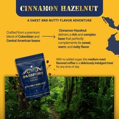 Passport Coffee Cinnamon Hazelnut – Medium roast blend from Colombia & Centra…