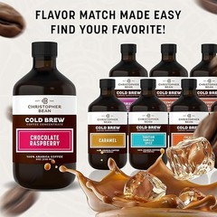 Christopher Bean Chocolate Raspberry Cold Brew Coffee – Smooth Arabica Bottle