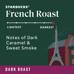 2 PACK Starbucks French Roast, Whole Coffee Beans, Dark Roast Hot or Iced 28 oz