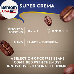 Super Crema Whole Bean Coffee, Medium Espresso Roast, Arabica and Robusta Blend,