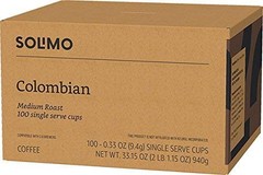 Amazon Brand – Solimo Medium Roast Coffee Pods, 100 Count (Pack of 1)