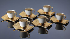 Turkish Greek Arabic Bosnian Coffee & Espresso Cup Set for 6 – 18 Pcs, Porcelain
