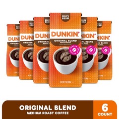 Dunkin’ Original Blend Medium Roast Whole Bean Coffee, 12 Ounce (Pack of 6)