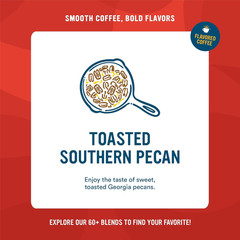 Roasted Whole Bean Coffee, Flavored, Toasted Southern Pecan, 32 Ounce