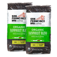 San Francisco Bay Organic Rainforest Blend Whole Bean Coffee 3 Lbs, 2-Pack
