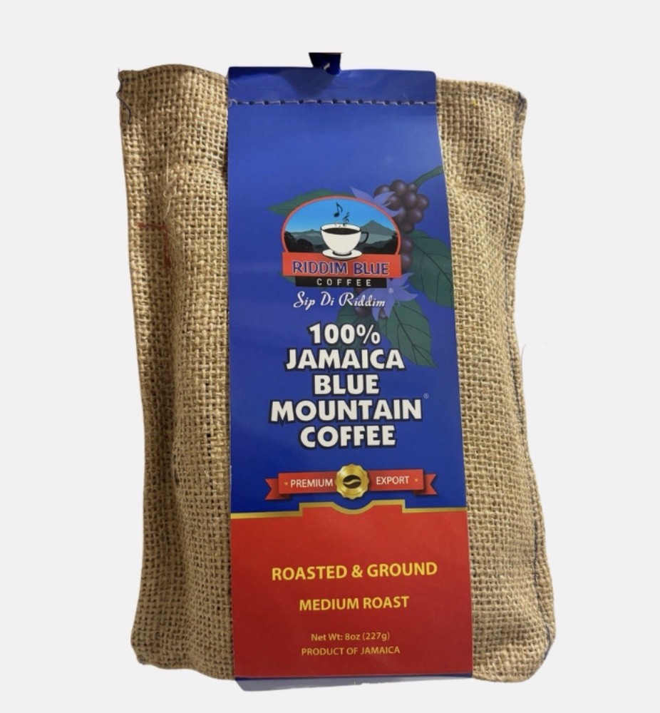 Jamaican Riddim Blue 100% Blue Mountain Roasted Ground Coffee 8oz