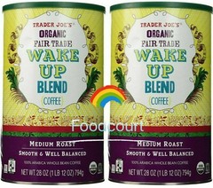 2 Packs Trader Joe’s Organic Fair Trade Wake Up Blend Coffee 28 oz Each Pack