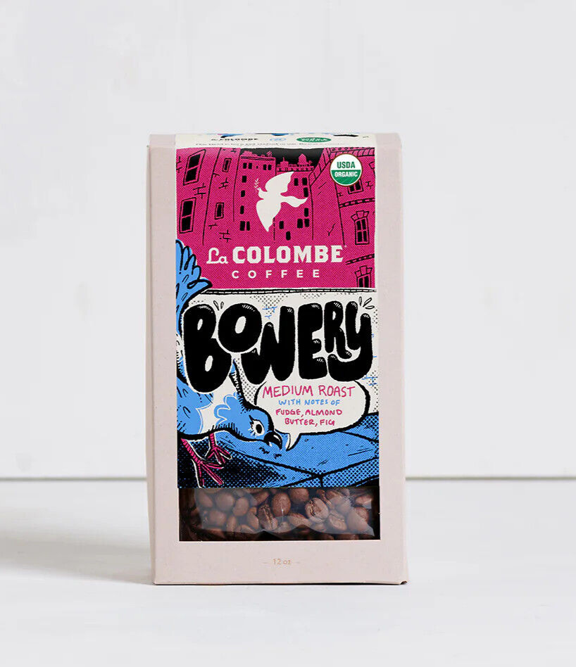 LA COLOMBE COFFEE BOWERY MEDIUM ROAST BLEND WHOLE BEAN 12OZ