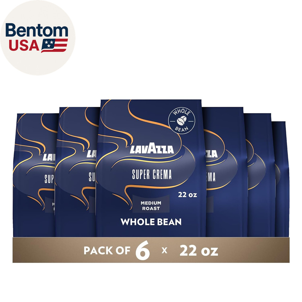 Super Crema Whole Bean Coffee, Medium Espresso Roast, Arabica and Robusta Blend,