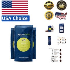 Organic Fair Trade Peru Whole Bean Coffee, Medium Roast – 12oz Pack of 3