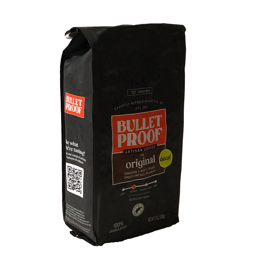 Bulletproof Original WholeBean DecafCoffee Medium Roast Tested for Toxins, 12 Oz