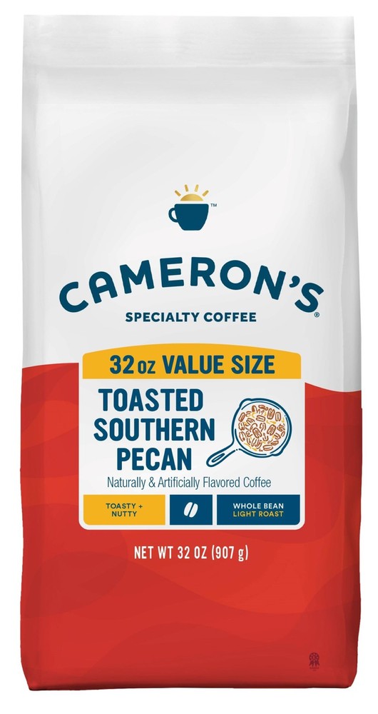Whole Bean Coffee Toasted Southern Pecan 32 Oz Arabica Smooth Flavorful Roasted
