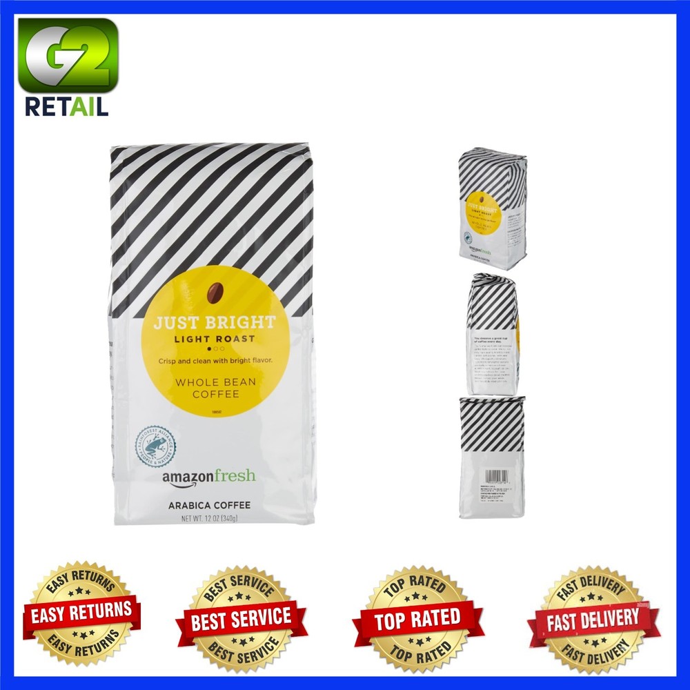 Just Bright Light Roast Coffee 12 Oz – Smooth Finish with Nutty Caramel Notes