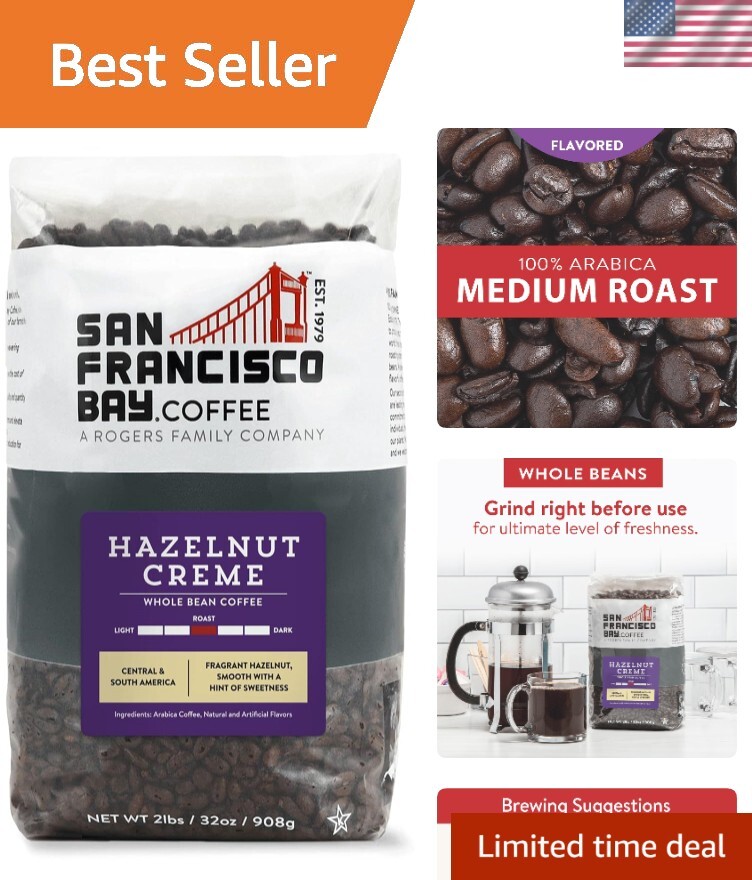 2lb Bag of Eco-Friendly Hazelnut Crème Whole Bean Coffee – Medium Roast Delight