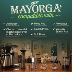 Mayorga Organic Coffee 2lb Mayan Blend Medium Roast Whole Bean Coffee Specia…