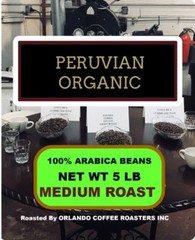 5 LBS PERU ORGANIC 100 % ARABICA COFFEE BEANS