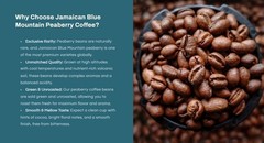 100 Percent Peaberry Jamaica Blue Mountain Unroasted Green Coffee Beans Bulk