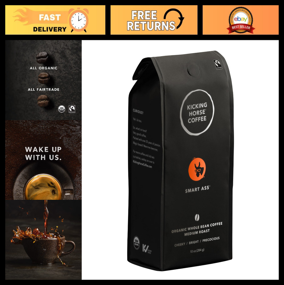 Medium Roast Whole Bean Coffee – Smart Ass Blend, 10 oz – Bold Flavor, Freshly R