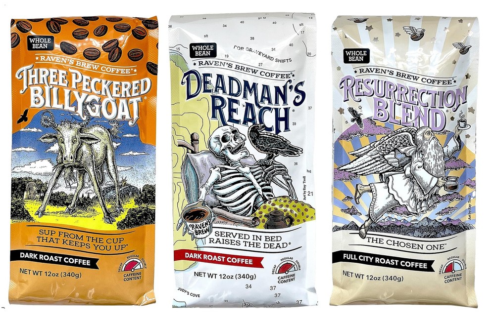 Ravens Brew Whole Bean Coffee Variety Pack – 3 Delicious Flavors – Three