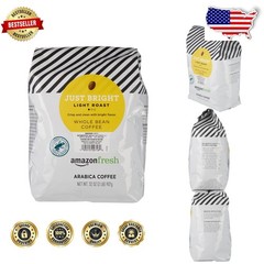 USA Roasted Just Bright Coffee 32oz Whole Bean Light Roast Arabica Smooth Finish