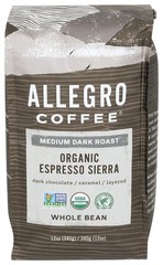 Allegro Coffee Organic Espresso Sierra Whole Bean 12 Ounce (Pack of 1)