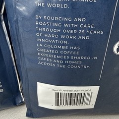 2 PC La Colombe Coffee Nizza Medium Roast Whole Beans 24 Oz Each BB 6/2026