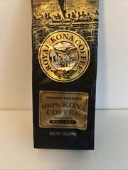 100% Royal Kona Coffee, Medium Roast, Whole Bean 7oz, Fresh Bb2/27 Free Shipping