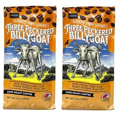 High Caffeine Coffee Dark Roast Ground Three Peckered Billy Goat 2pack Of 12oz