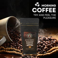 250g Cherry Coffee Roasted Ground Beans Peru Coffee Home Flavor Perfect Fun Gift