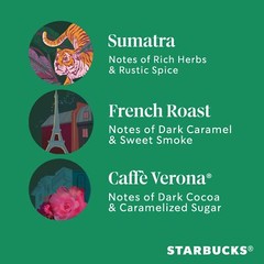 Starbucks Dark Roast Whole Bean Coffee Variety Pack 12 Ounce 3 Bags