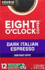 Eight O’Clock Dark Italian Roast Coffee Pods – 12 Rich & Caffeinated Servings