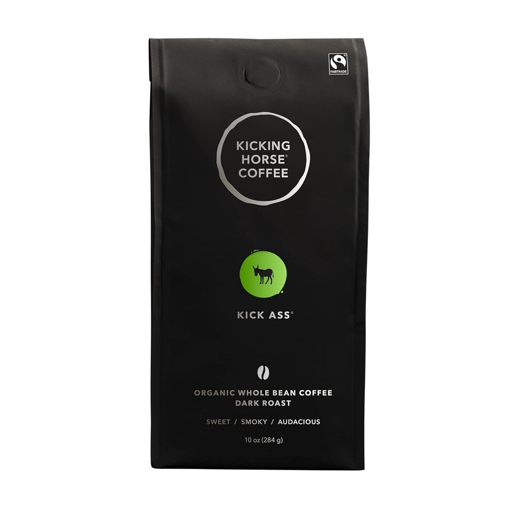 Kicking Horse Coffee, Kick Ass, Dark Roast, Whole Bean, 10 Oz