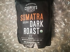 Coopers Cask Cofee Sumatra Organic Dark Roast 12 Oz
