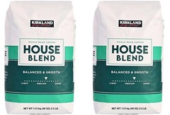 2 Packs Kirkland Starbucks House Blend Medium Roast Whole Bean Coffee 2 LB Each