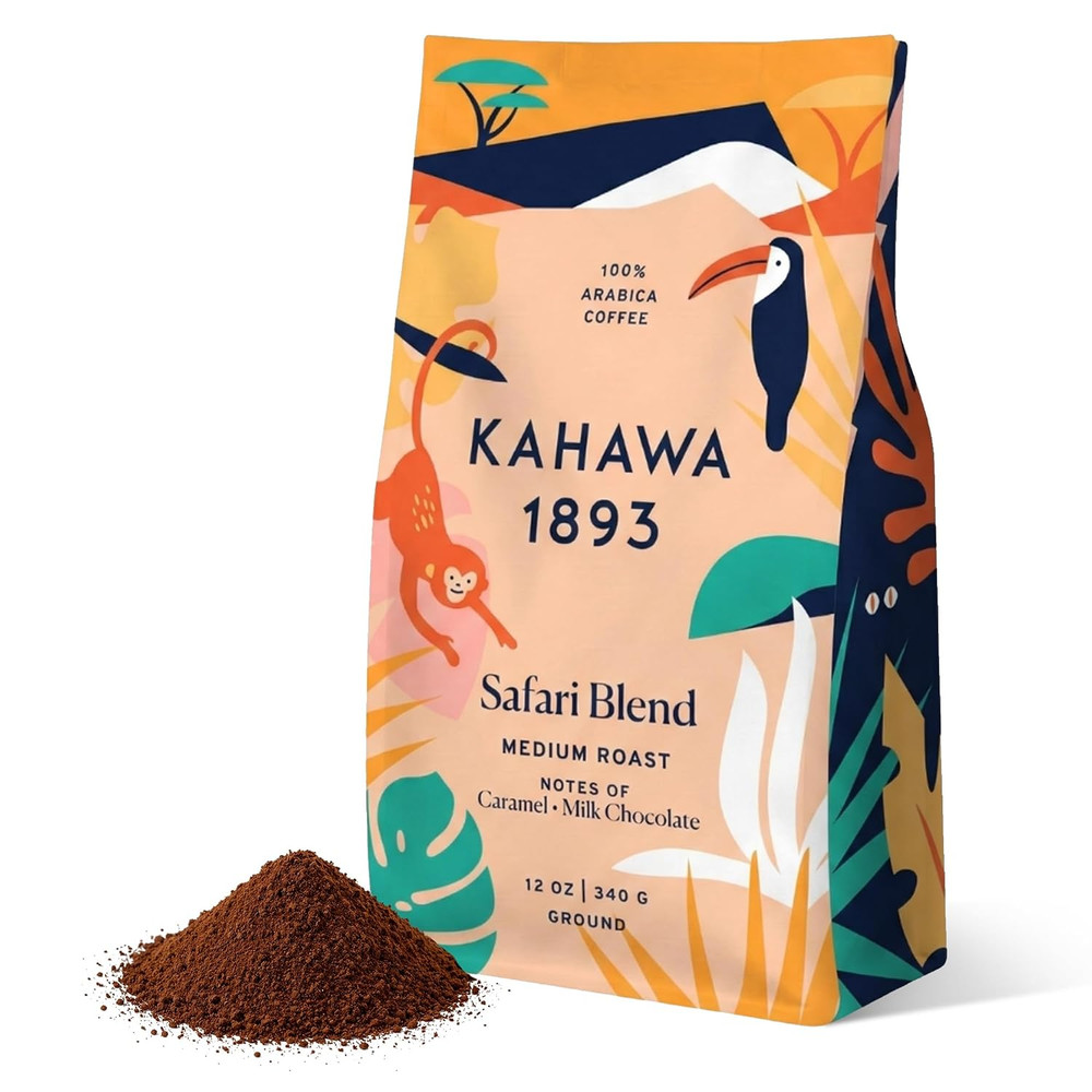 Ground Coffee Medium Roast Safari Blend 12 Oz – as Seen on Shark Tank, High Anti