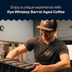 Rye Whiskey Barrel Aged Coffee Single-Origin Ethiopian Medium Light 12 OZ Bean