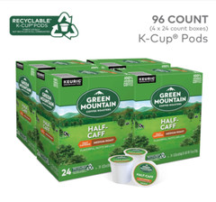 Green Mountain Half Caff Coffee – Medium Roast K-Cup Pods, 96-Count!