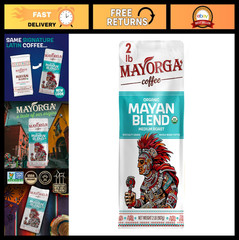 Organic Medium Roast Whole Bean Coffee 2lb – Mayan Blend, 100% Arabica, Low Acid