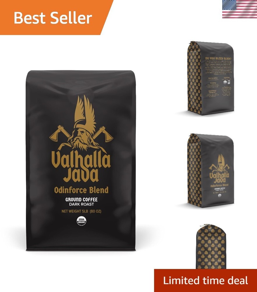 Co. Valhalla Java Dark Roast Grounds – Extra Kick of Caffeine – 5 Lb. – Bold …