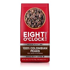 NEW Eight O’Clock 100% Colombian Peaks Medium Roast Whole Bean Coffee,30 Oz, Bag