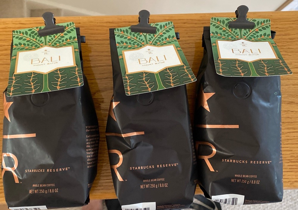 Starbucks 3 Bali Mount Coffee Beans- 8 Oz Bags- 24 Oz Total
