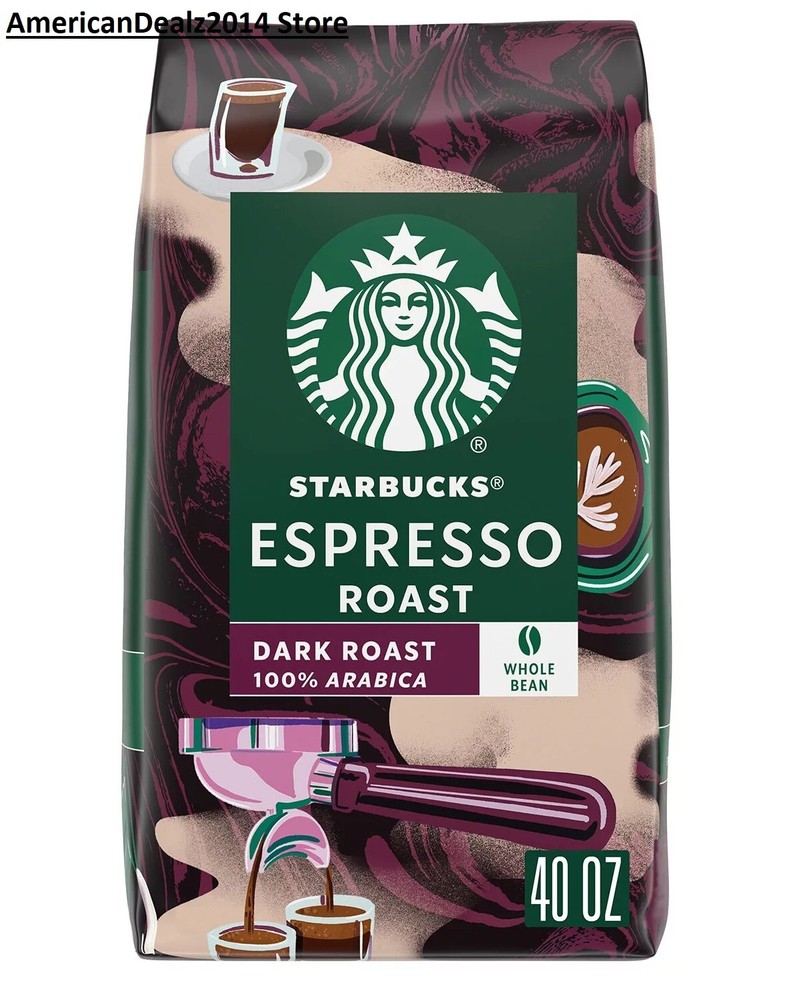 Starbucks Whole Bean Coffee, Espresso Roast Dark (40 oz.) FRESH!! FREE SHIP!!
