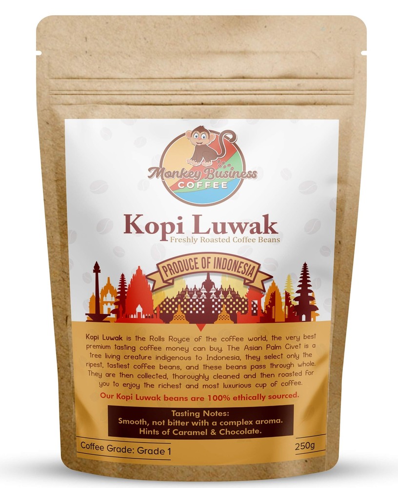 Monkey Business Coffee – Wild Kopi Luwak Coffee Whole Beans – Ethically Sourc…